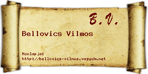 Bellovics Vilmos névjegykártya